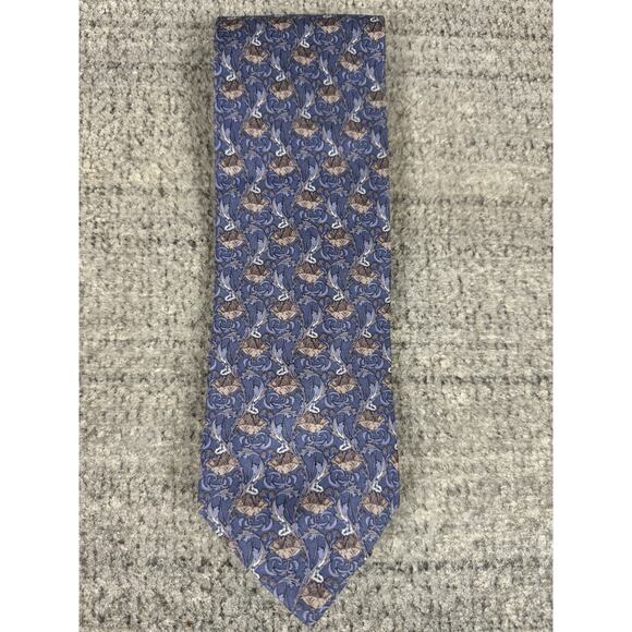 Beautiful Fox & Chave Pure Silk Men’s Designer Floral Style Tie App 60” L 3.25”W - Picture 2 of 9